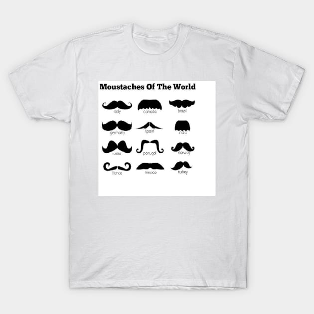mustaches of the world T-Shirt by sidekick